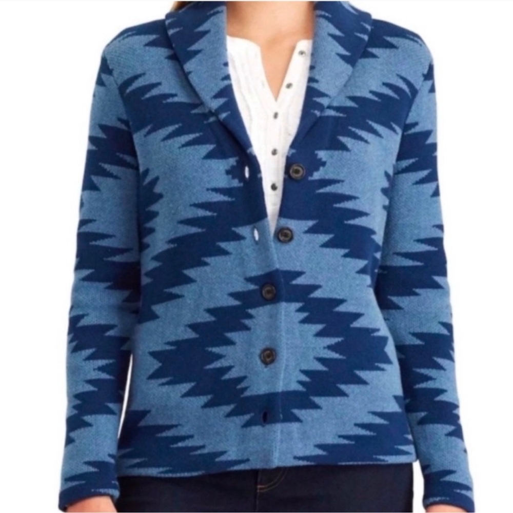 Chaps Ralph Lauren Western Cardigan Sweater Size XL in Blue